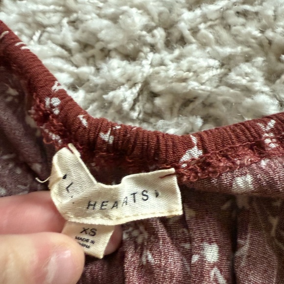 LA hearts Burgundy floral dress with ruffle sleeves and sweetheart neckl… - Picture 2 of 4